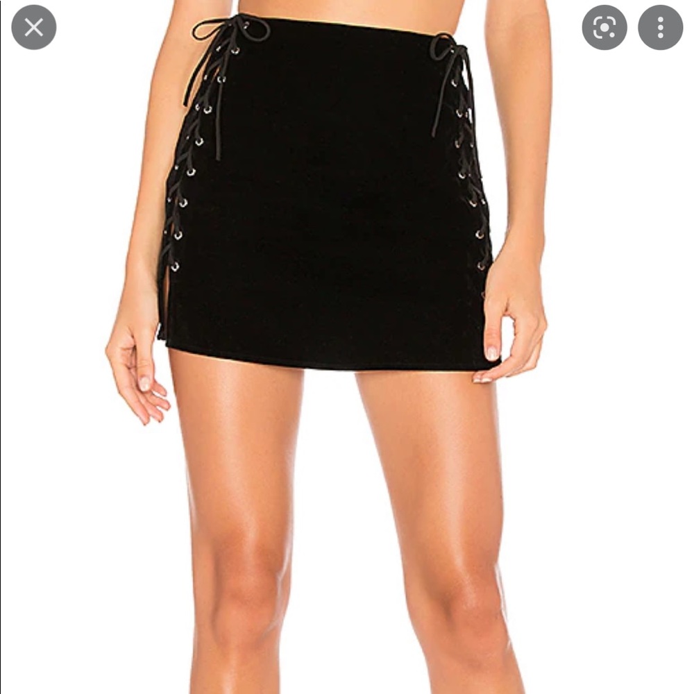 Luna velvet lace up mini skirt